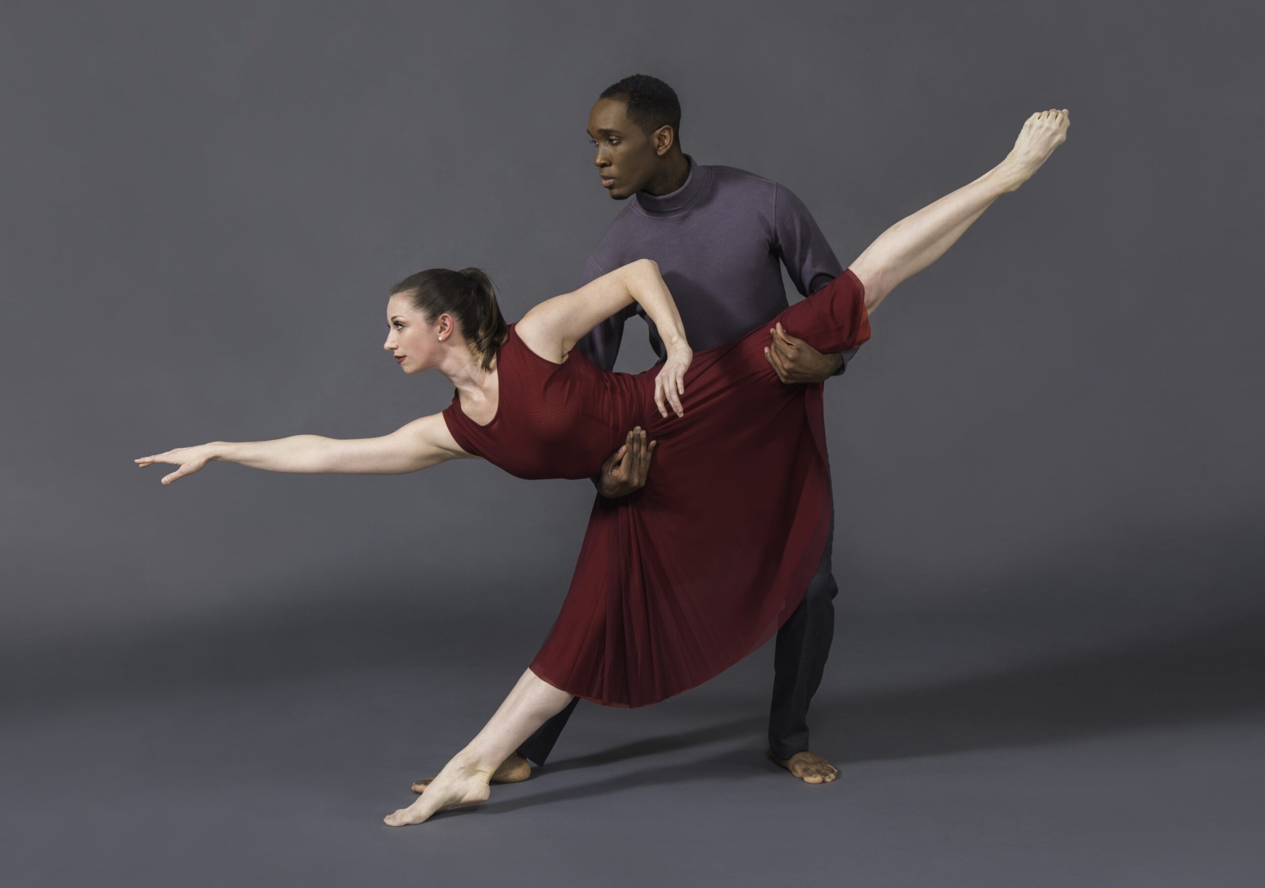 Christine Doyle and Sydney Hampton perform "I Am Vertical" in Portraits by Dana Tai Soon Burgess and Company. Photo by Jeff Watts.