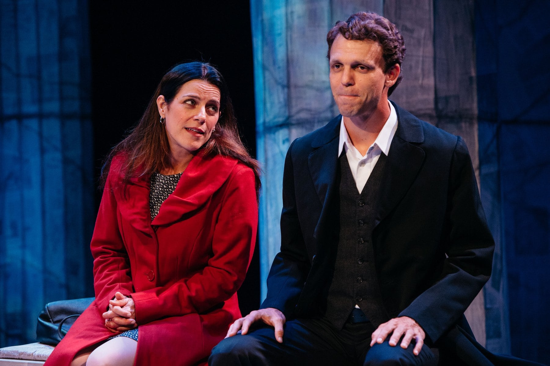 Susan Marie Rhea as Carla and Brandon McCoy as Francis in Lincolnesque, now playing at the Keegan Theatre. Photo by Cameron Whitman Photography.
