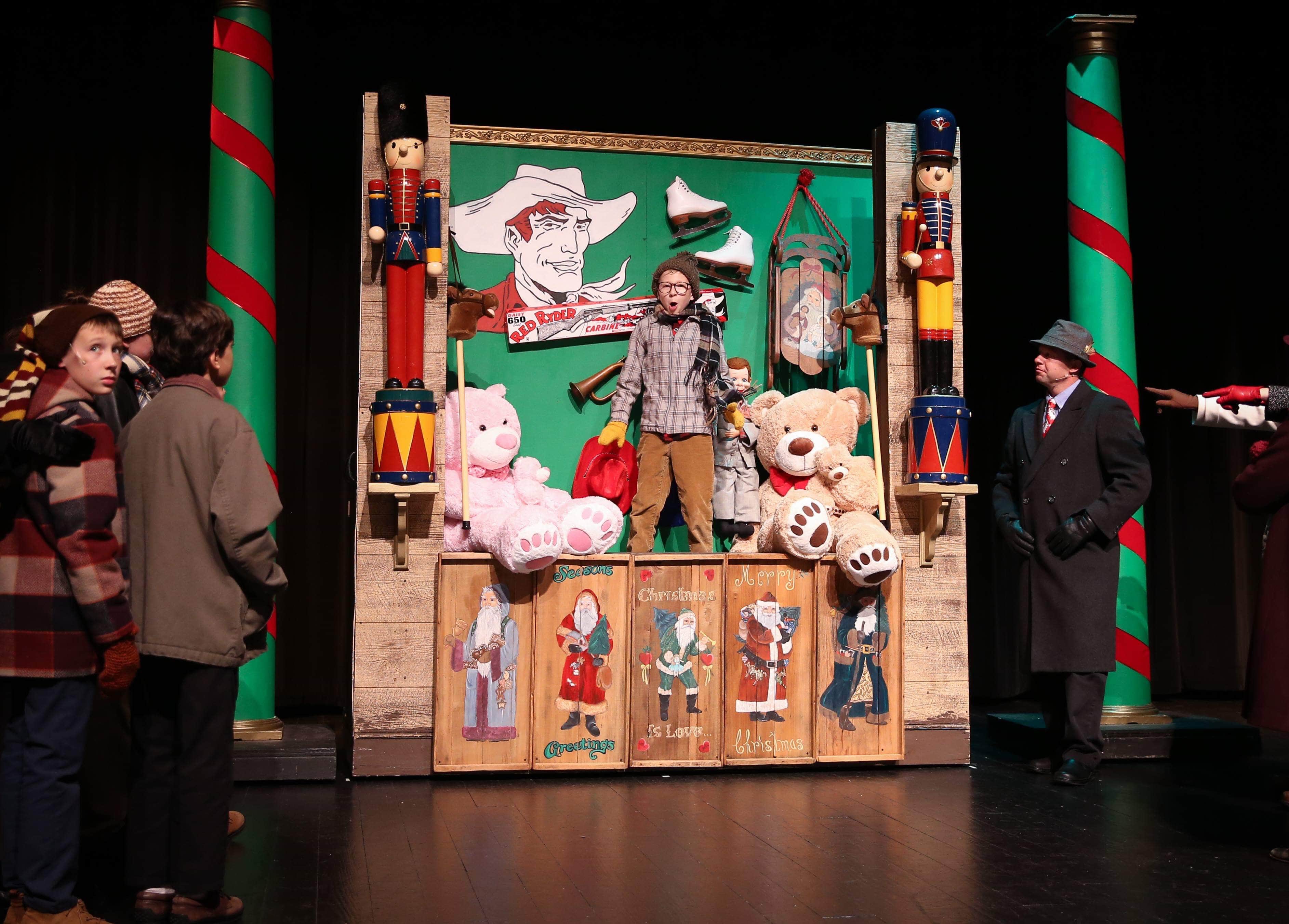 A Christmas Story: The Musical, presented by Charm City Players, plays through November 25. Photo by Alston Carlisle Photography.