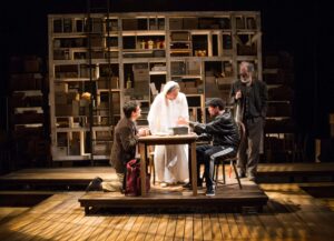 Billy Finn, Nancy Robinette, Alex Alferov, and Eric Hissom in Everything Is Illuminated. Photo by C. Stanley Photography.