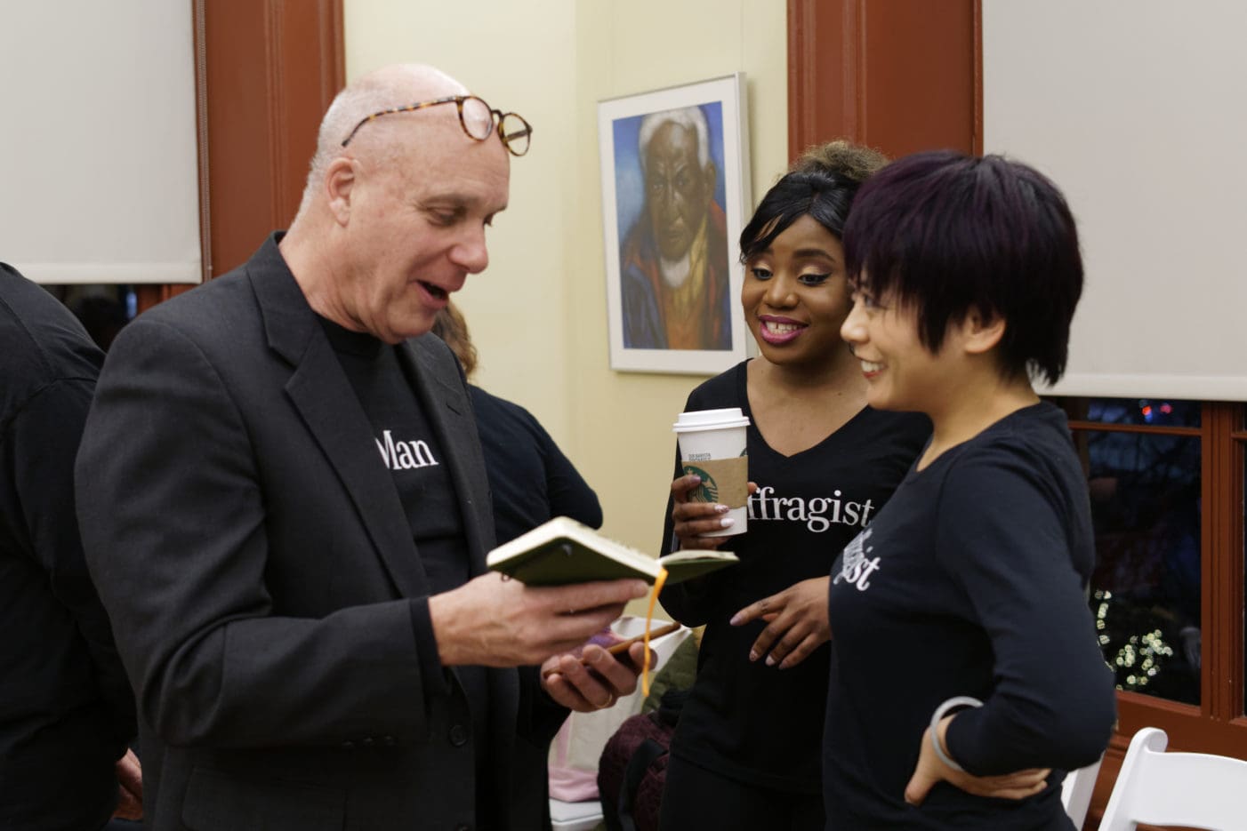 Composer Charlie Barnett discusses the performance with cast members Debora Crabbe and CinCin Fang. 