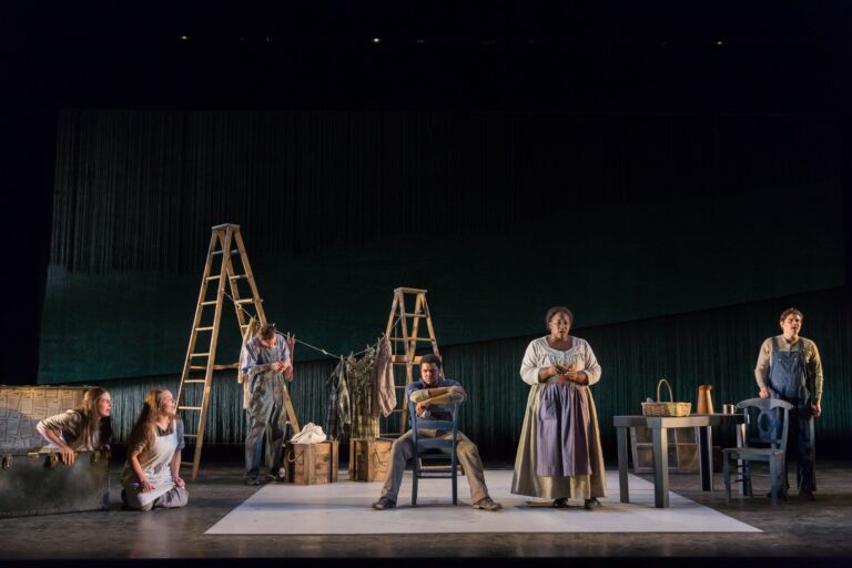 The cast of Missy Mazzoli's 'Proving Up.' Photo by Scott Suchman.