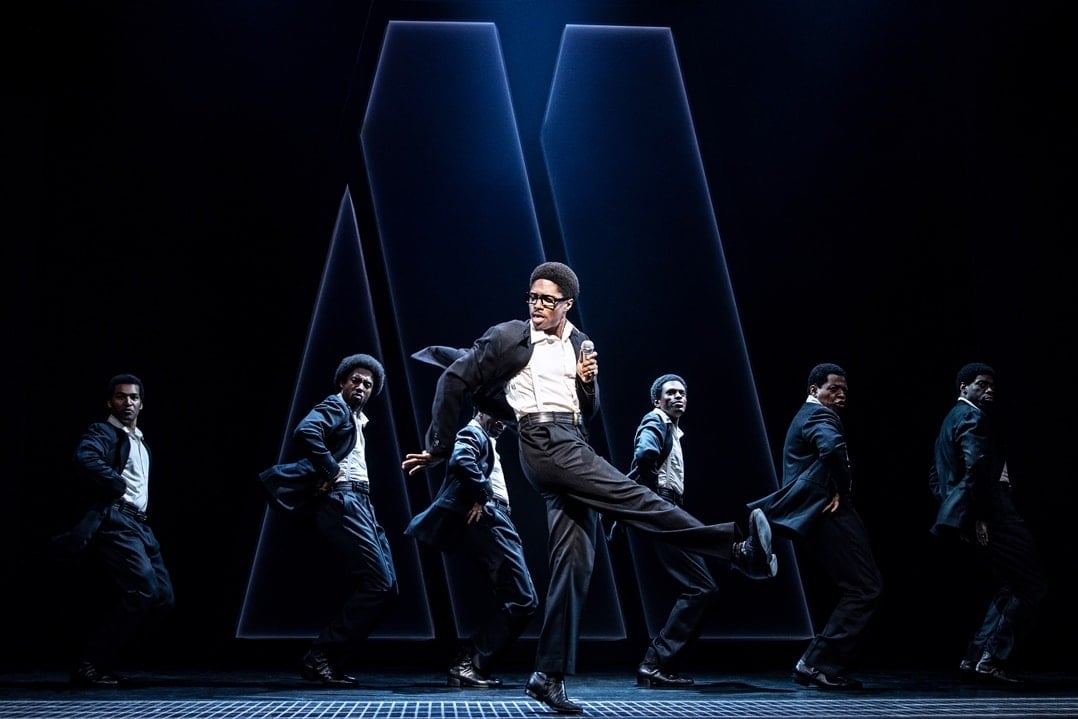 Christian Thompson, Saint Aubyn, Ephraim Sykes, Jeremy Pope, Derrick Baskin, and Jawan M. James. Photo by Matthew Murphy.