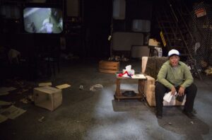 Danielle A. Drakes in the one-woman play Twilight: Los Angeles, 1992. Photo by Katie Simmons-Barth.