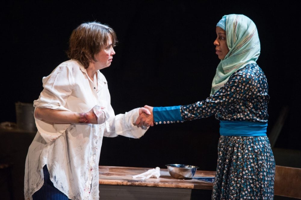 Holly Twyford and Yesenia Iglesias in 'Masterpieces of the Oral and Intangible Heritage of Humanity' at Signature Theatre. Photo by C. Stanley Photography.