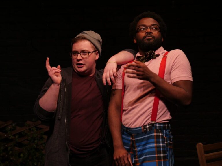 Axandre Oge (Sorin) and Aron Spellane (Konstantin) in 'The Seagull.' Photo by Ted Johnson.