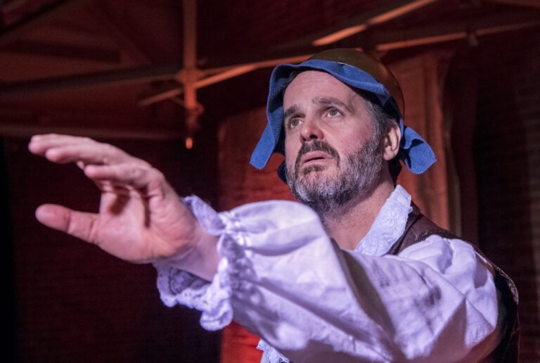 Patrick G. Lynch as Don Quixote in Compass Rose Theater's production of 'Man of La Mancha.' Photo by Stan Barouh.
