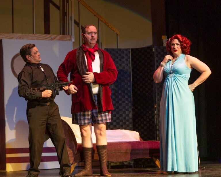 Todd Hochkeppel, Ryan Geiger and Robyn Bloom in Silhouette Stages' production of 'Anything Goes.' Photo by Russell Wooldridge.