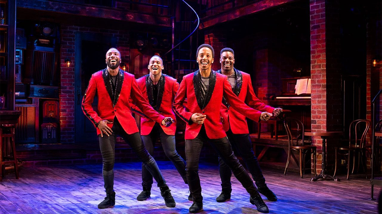 John Edwards, Jelani Remy, Dwayne Cooper, and Kyle Taylor Parker in Smokey Joe’s Cafe. Photo by Julia Russell.