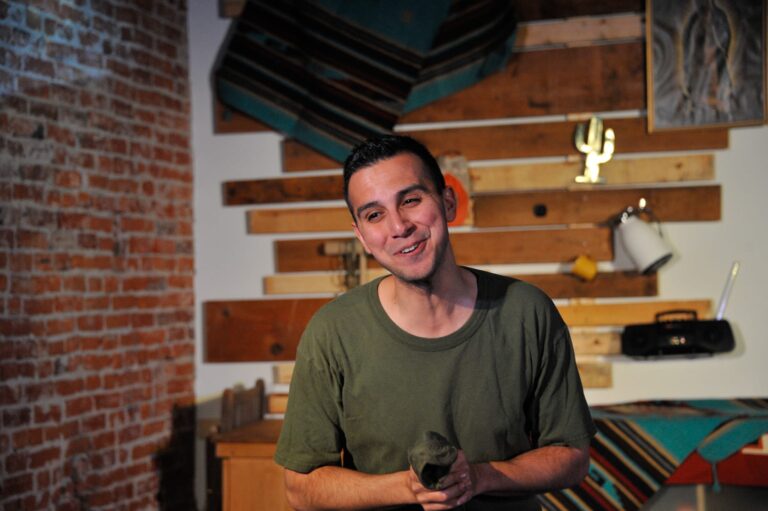 Lalo Medina in Theatre Prometheus's production of Jose Casas's '14.' Photo by Patrick Gallagher Landes.