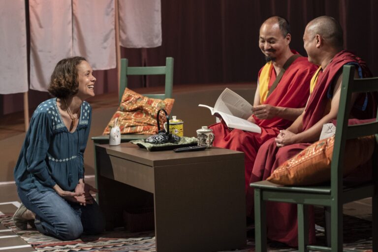 Jenna Sokolowski, Franklin Dam, and Steve Lee in 'The Oldest Boy' at Spooky Action Theater. Photo by Teresa Castracane Photography.