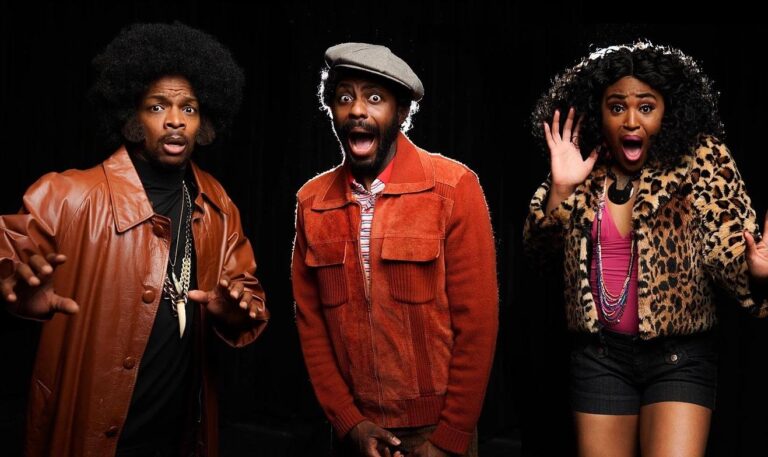 Patrick Casimir, Ricardo Blagrove, and Kayla Wheeler in ArtsCentric's production of 'Little Shop of Horrors.' Photo courtesy of ArtsCentric.