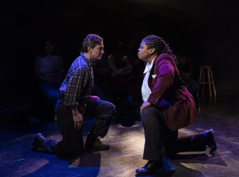 Lise Bruneau as Iago, Danielle A. Drakes as Othello. Photo by Teresa Castracane.