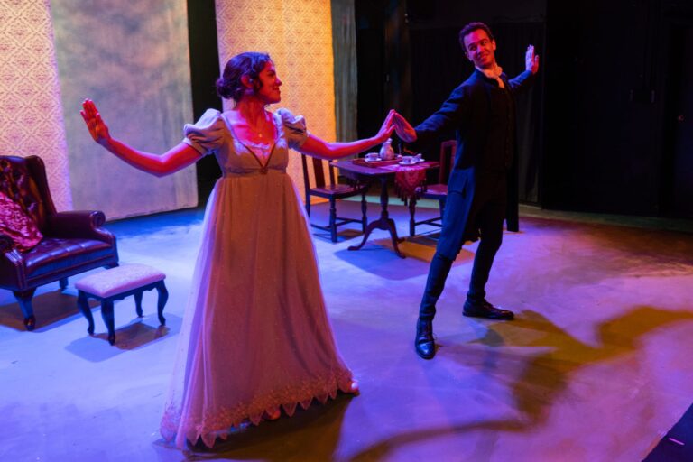 Gabby Wolfe as Amelia and Alex Turner as Anhalt in 'Lovers' Vows' by We Happy Few. Photo by Mark Williams Hoelscher.