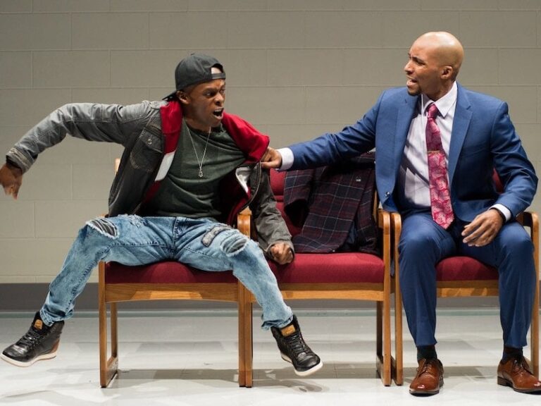 Justin Weaks as Omari and Bjorn DuPaty as Xavier in 'Pipeline.' Photo by C. Stanley Photography