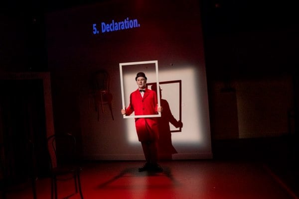 A masterful exhibition of conceptual art and clowning by Joel Jeske in ‘The Artist Will Be with You in a Moment’ at A.R.T./NY Theatres