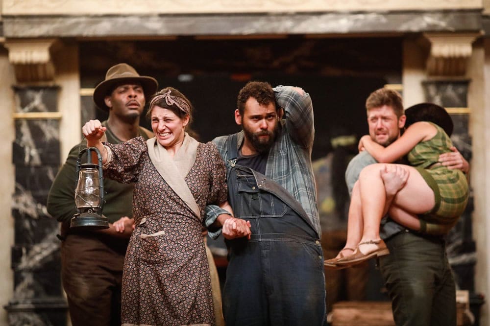 Mia Wurgraft, Topher Embrey, and Ensemble of 'Grapes of Wrath.' Photo by Lindsey Walters.