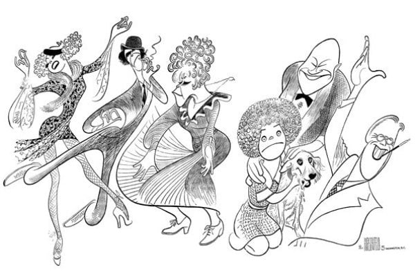 An online exhibition of canine stars of the stage and screen by Al Hirschfeld